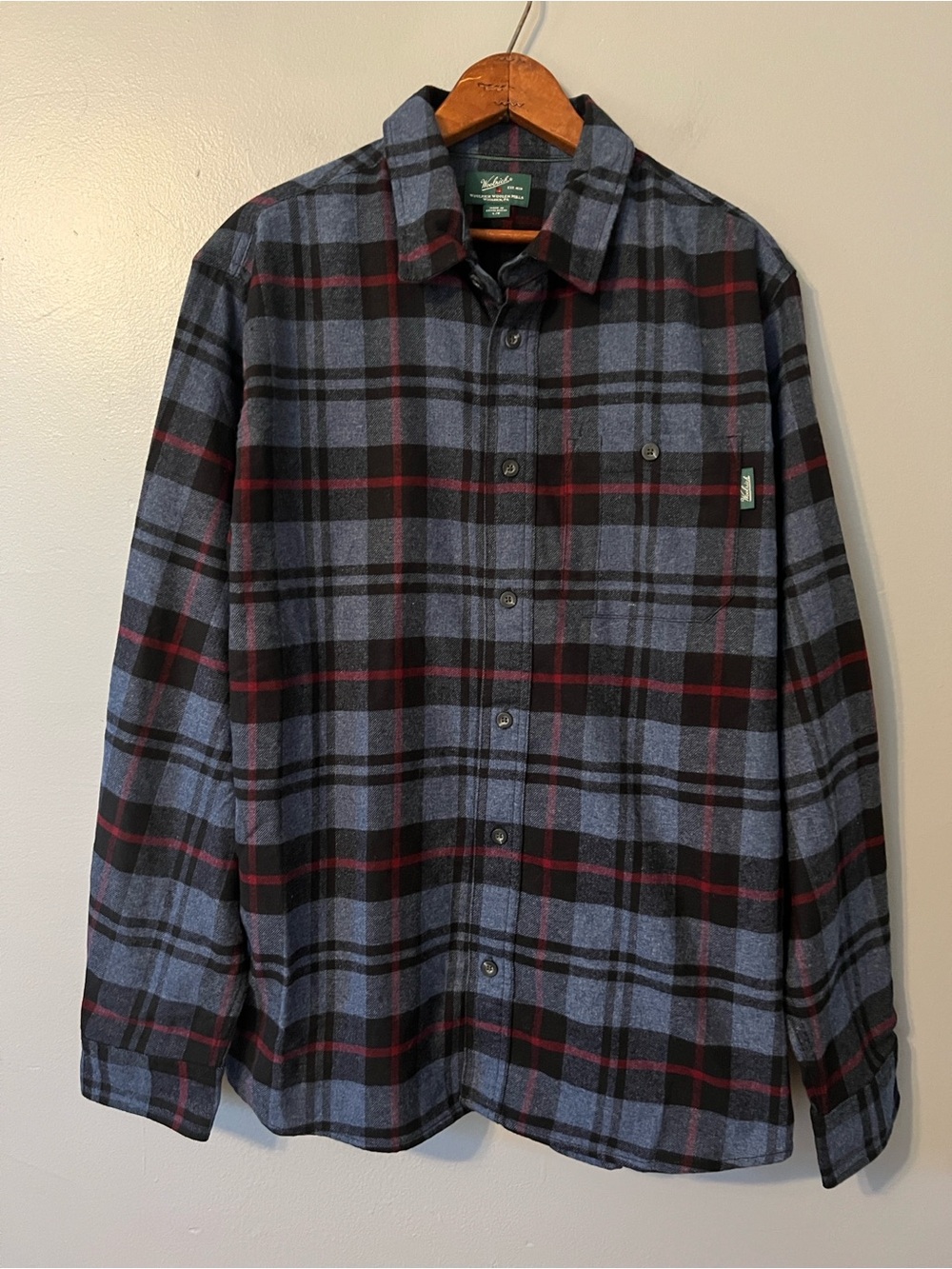 Woolrich Blue Black Red Plaid Button-Down Shirt